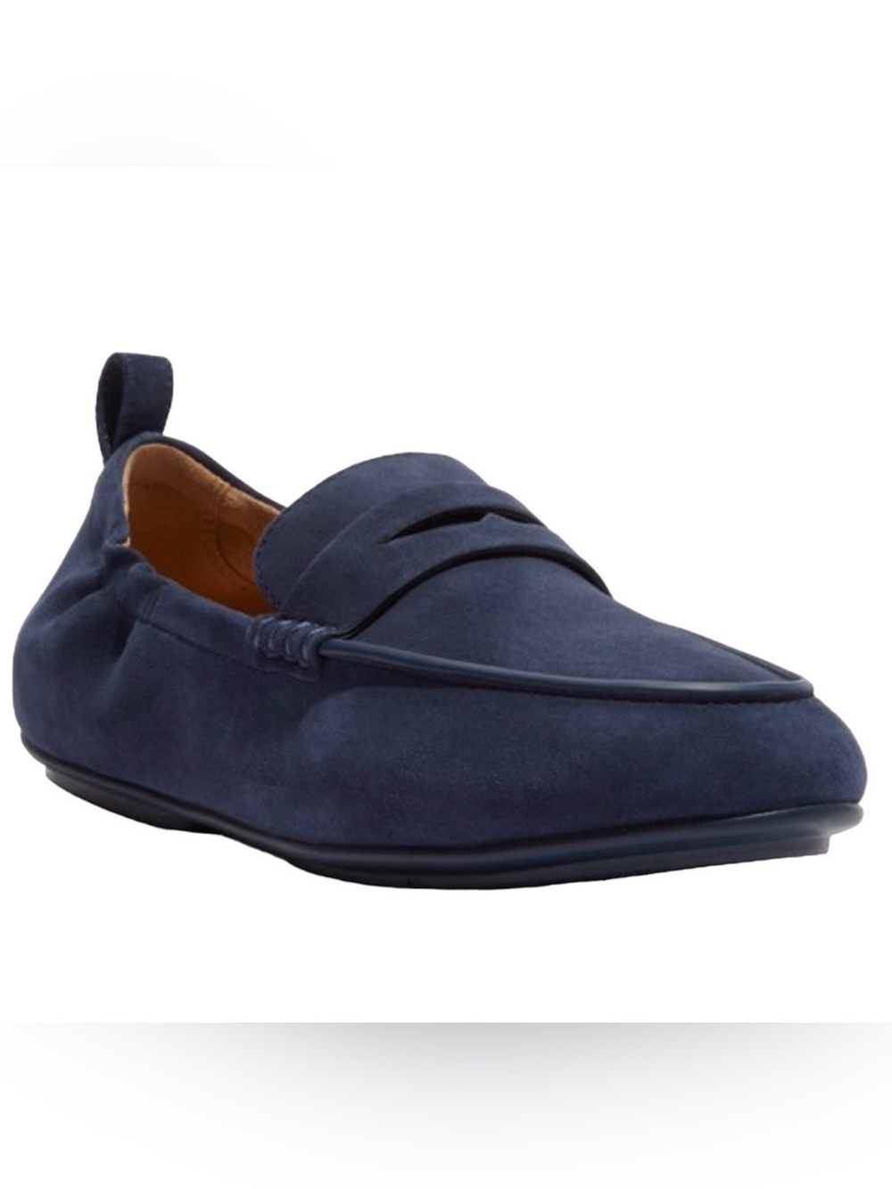 NEW FITFLOP MIDNIGHT NAVY BLUE ALLEGRO SUEDE PENNY LOAFERS SHOES SIZE 6